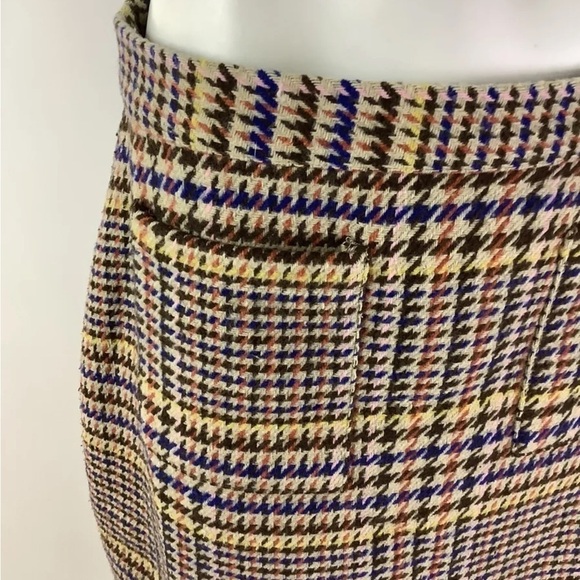 Modcloth Sz L Houndstooth Print Knit Pencil Skirt Multicolor Polyester Wool - Picture 2 of 7